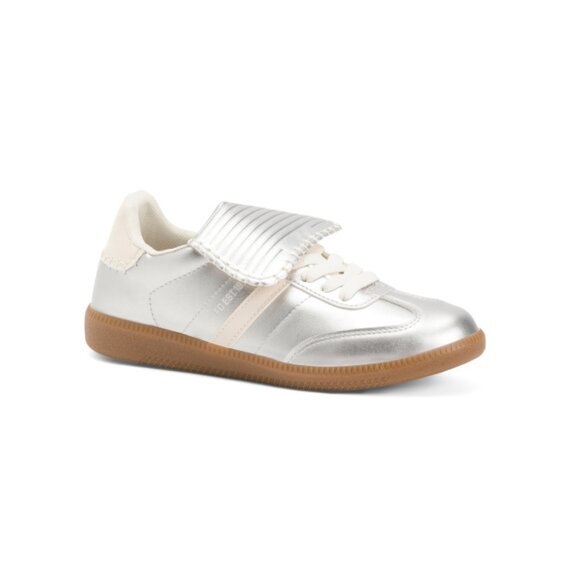 FRENCH CONNECTION Silver Amile Over Sized Tongue Fashion Sneakers - Picture 1 of 2